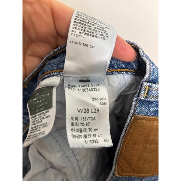 Levi's Jeans Womens 28 Jazz Pop Blue Ribcage Straight Ankle Premium Denim - Picture 6 of 6